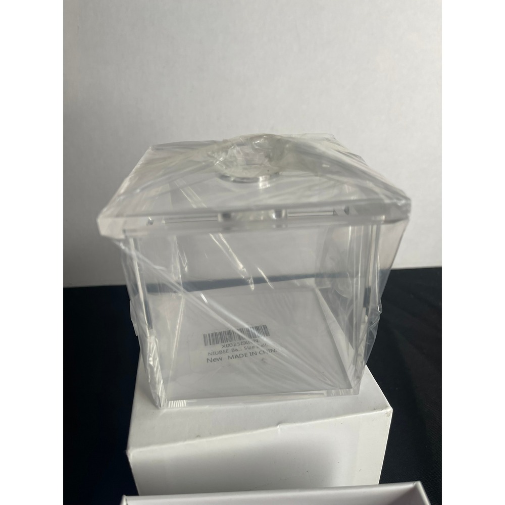 NIUBEE Clear Acrylic Baseball Display Case Cube with Built-in Stand X002SI9INN